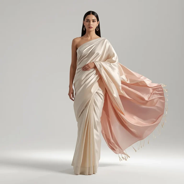 Ultra Premium Anti-Static Silk Saree With Smooth Flow Fabric And Dust-Free Elegant Surface Technology System Design | saree profile pic ai prompt — AI image prompt